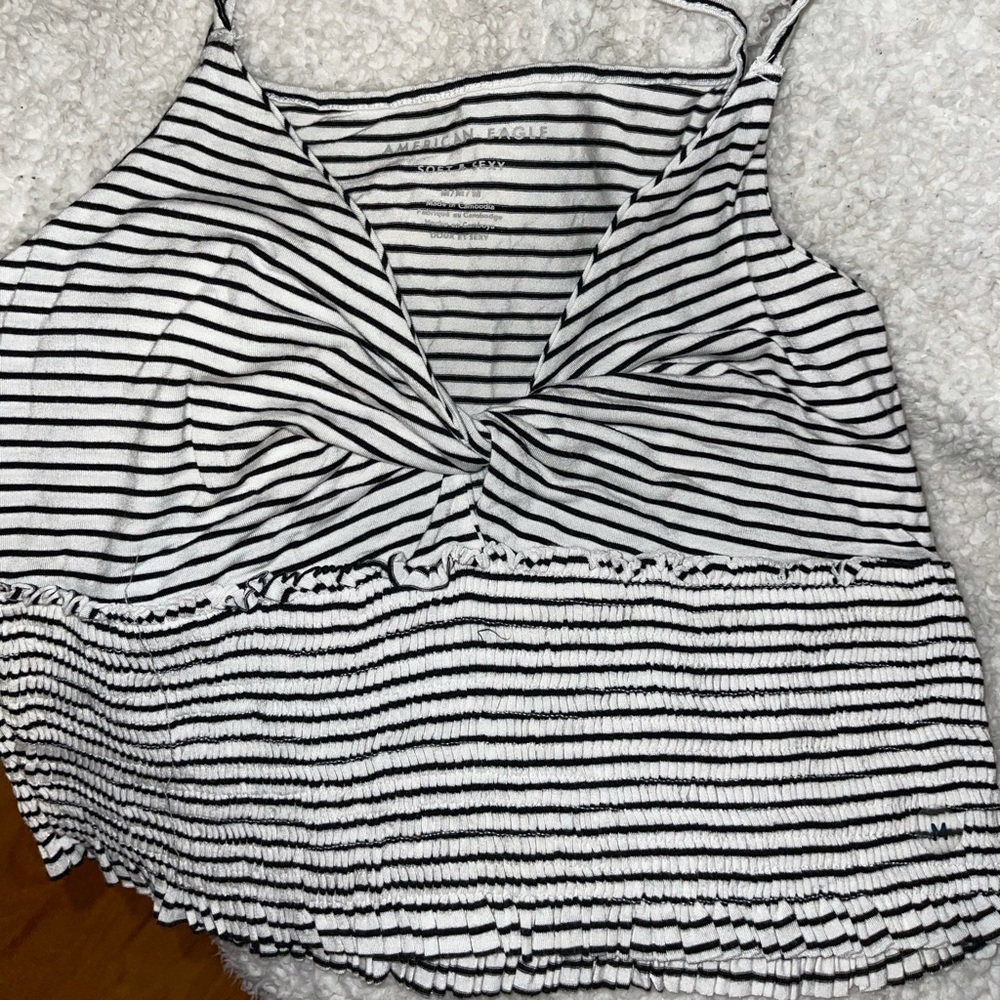 American Eagle outfitters white and black striped
